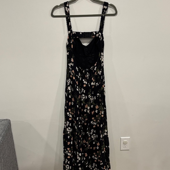 Reformation Lela Black Floral Midi Dress - Picture 2 of 5
